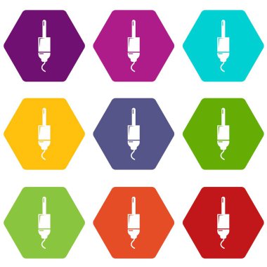 9 vektör Jack kablo Icons set