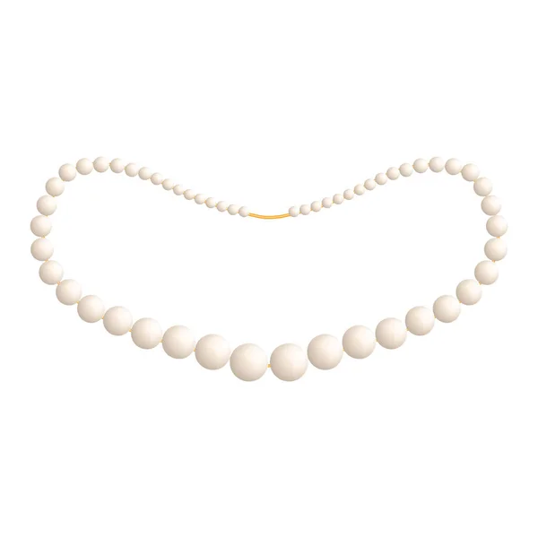 真珠のネックレスのモックアップ、現実的なスタイル — ストックベクタ