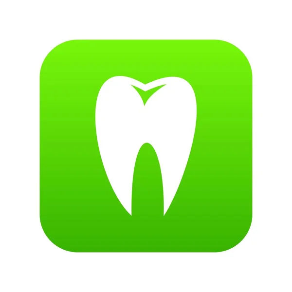 Піктограма зуба цифровий зелений — стоковий вектор