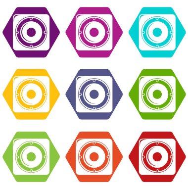 Hoparlör simgeleri 9 vektör ayarla