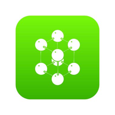 Küp molekül yeşil simge vektör