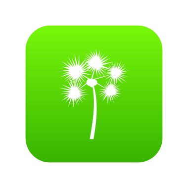 Dikenli tropikal palmiye ağacı simgesini dijital yeşil