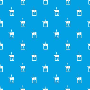 Bilim şişesi desen vektör kesintisiz mavi