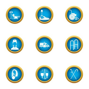 Icons set veteriner, stil düz