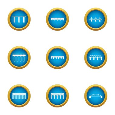 Icons set, düz stil uygulama projesi