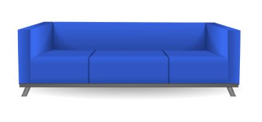 Klasik modern mavi koltuk mockup, gerçekçi