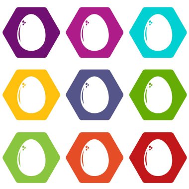 9 vektör yumurta Icons set