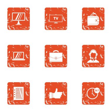 Dijital ekran simgeleri hazır, grunge tarzı