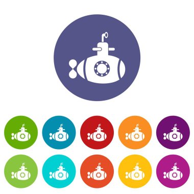 Bathyscaphe kapağı simgeleri ile vektör renk ayarla