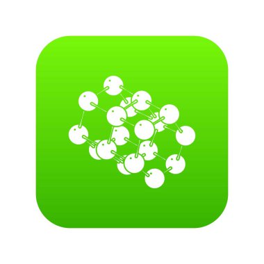 Üçlü molekül yeşil simge vektör