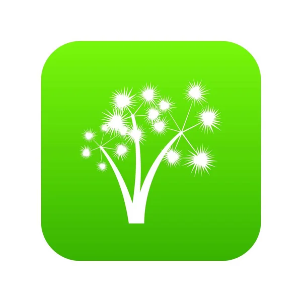 Tres palmeras puntiagudas icono digital verde — Vector de stock