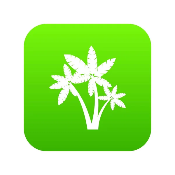 Drie palm bomen pictogram digitale groen — Stockvector