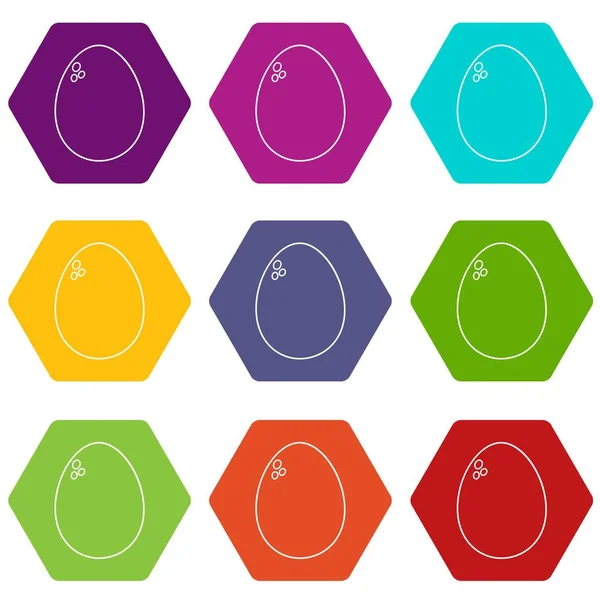 Ícones de ovo conjunto 9 vetor — Vetor de Stock