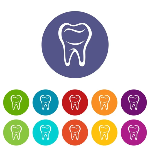 Icone dei denti impostare il colore vettoriale — Vettoriale Stock