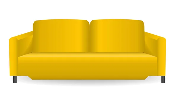 Sofa-Attrappe aus Leder, realistischer Stil — Stockvektor
