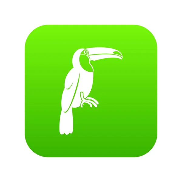 Icona del tucano brasiliano digitale verde — Vettoriale Stock