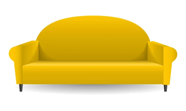 Camello mockup sofá amarillo, estilo realista — Vector de stock