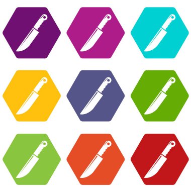 9 vektör bıçak Icons set