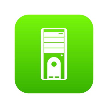 Bilgisayar sistem birimi simgesi dijital yeşil