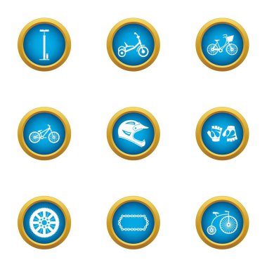 Otomobil Fuarı simgeler ayarla, stil düz