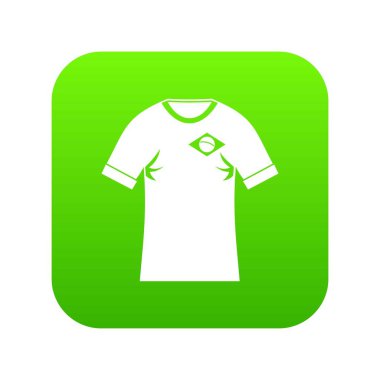 Brezilya işareti simgesi dijital yeşil bayrağı ile gömlek