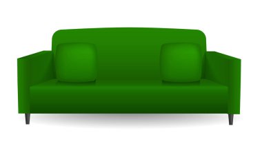 Yeşil yumuşak kanepe mockup, gerçekçi