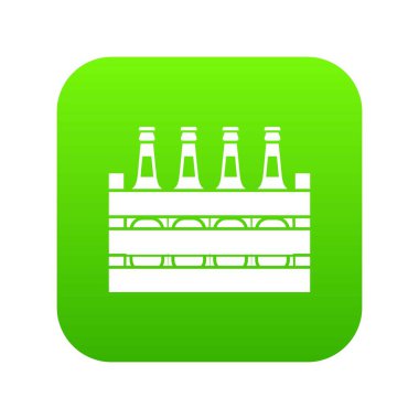 Bira ahşap kutu simgesi dijital yeşil