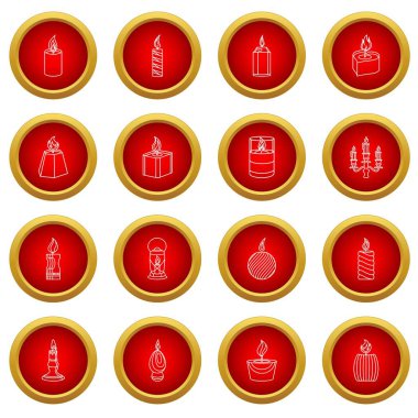 Mum formları simgeler kümesi alev ışık, anahat stili