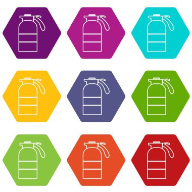 9 vektör püskürtme kabı Icons set