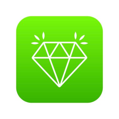 Yeşil simge vektör elmas madeni