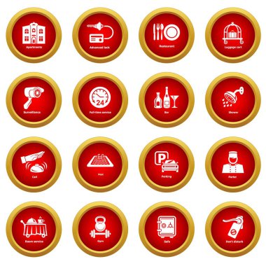 Otel servis simge seti, basit tarzı