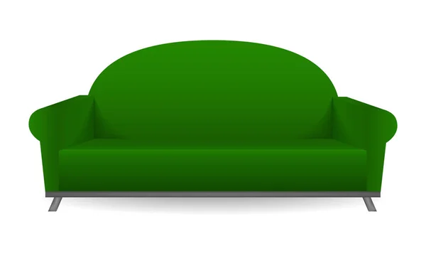 Groene sofa mockup, realistische stijl — Stockvector