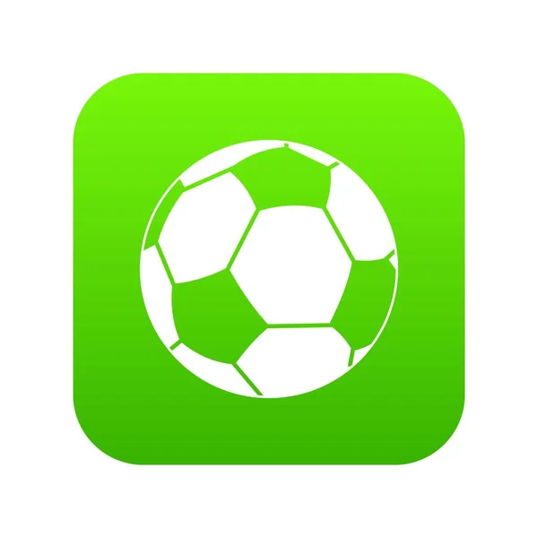 Icono pelota de fútbol digital verde — Vector de stock