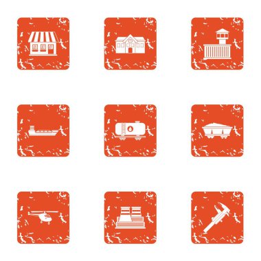 Endüstriyel karmaşık simgeler kümesi, grunge tarzı