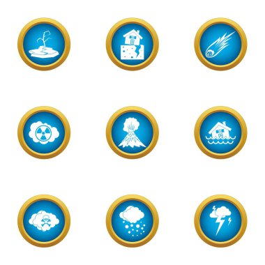 Hava sorun simgeler ayarla, stil düz