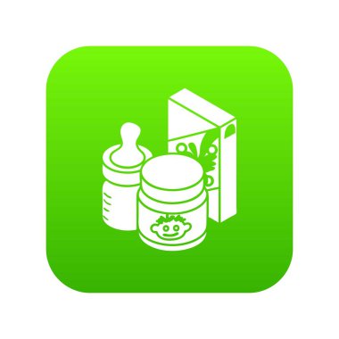 Bebek gıda yeşil simge vektör