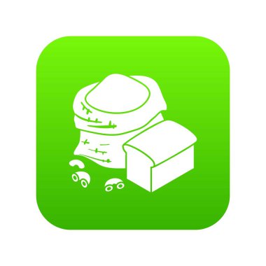 Un üretim yeşil simge vektör