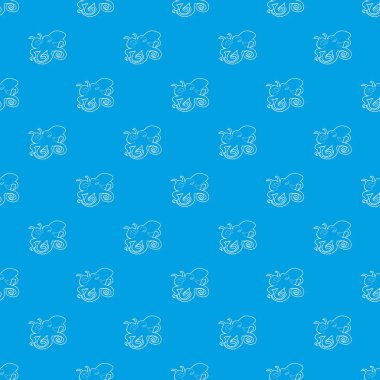 Ahtapot desen vektör kesintisiz mavi