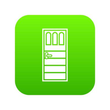 Üç bardak simgesi dijital yeşil ahşap kapı