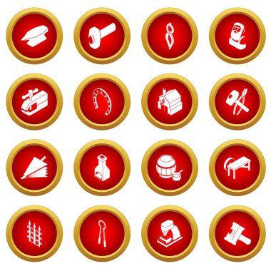 Demirci araçları Icons set, basit tarzı