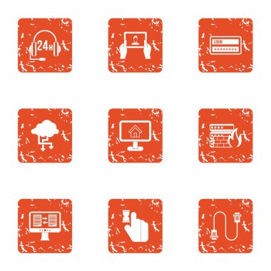 İletişim teslim simgeler kümesi, grunge tarzı