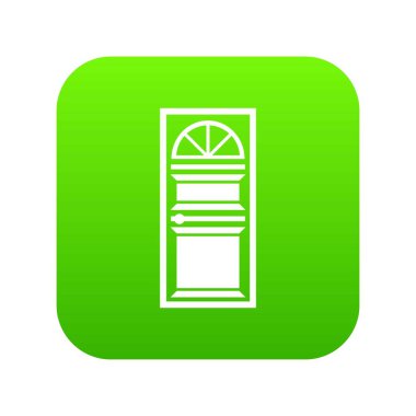 Bir kemerli cam simgesi dijital yeşil kapı