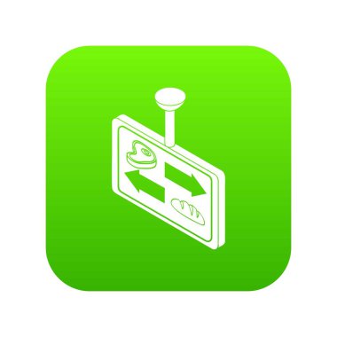 Et ekmek sektöre yön yeşil simge vektör