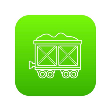 Tren vagonu yeşil simge vektör