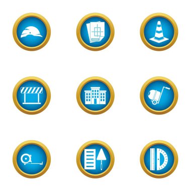 İyileştirici bakım Icons set, düz stil