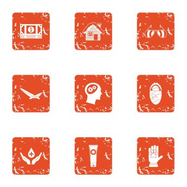 Para simgeler kümesi, grunge tarzı immolate