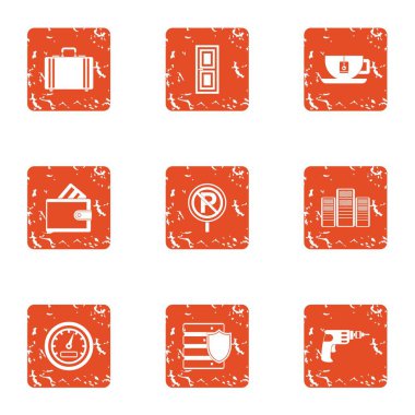 Park alanı simgeler kümesi, grunge tarzı satın