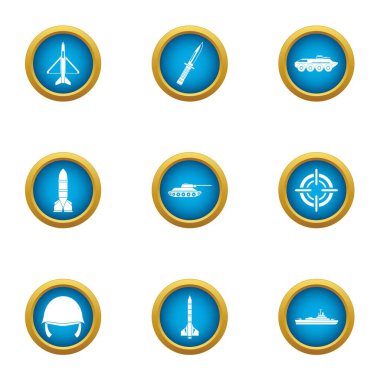 Icons set, düz stil karşı koymak