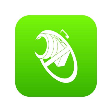 Beyaz arka plan üzerinde izole hiçbir kamera simgesi yeşil vektör