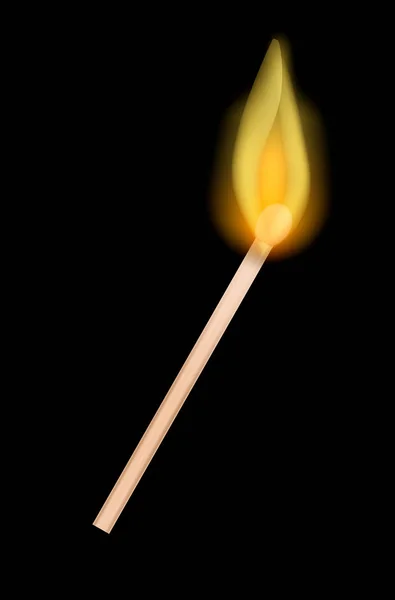 Burning match stick maqueta, estilo realista — Vector de stock